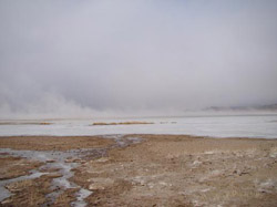 Freezing Ice Lake In The Gobi Desert